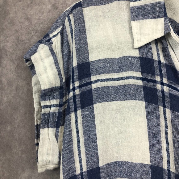 Rails Womens Sz S Amelie Tie Front Button Down Shirt in Lapis Coast Blue White - Picture 4 of 11